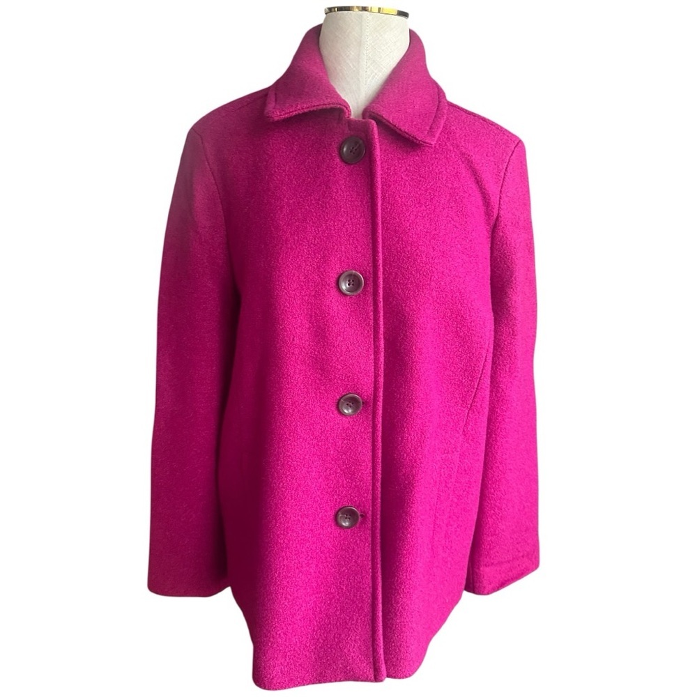 Lands’ End Wool Blend Raspberry Coat NWT Size 14P
